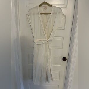 Sezane Sheer White Wrap Pamela Dress size S